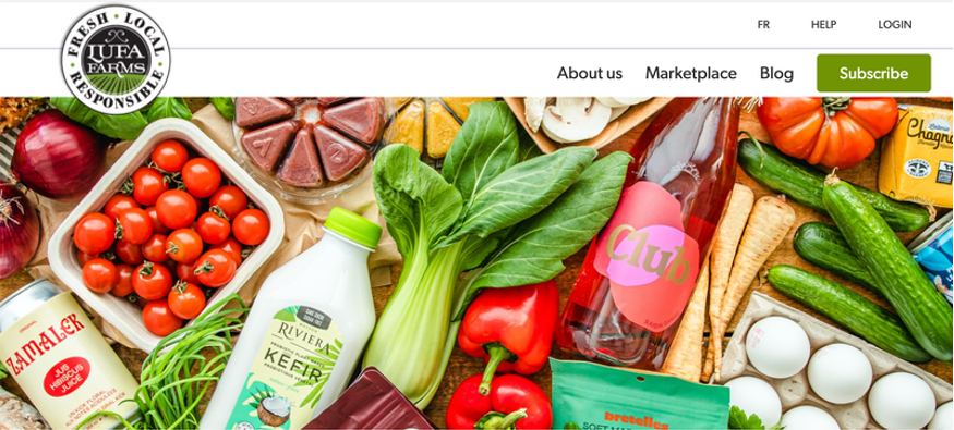 screenshot of food spread from the lufa farms marketplace