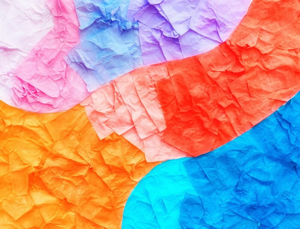 colourful crumbled paper