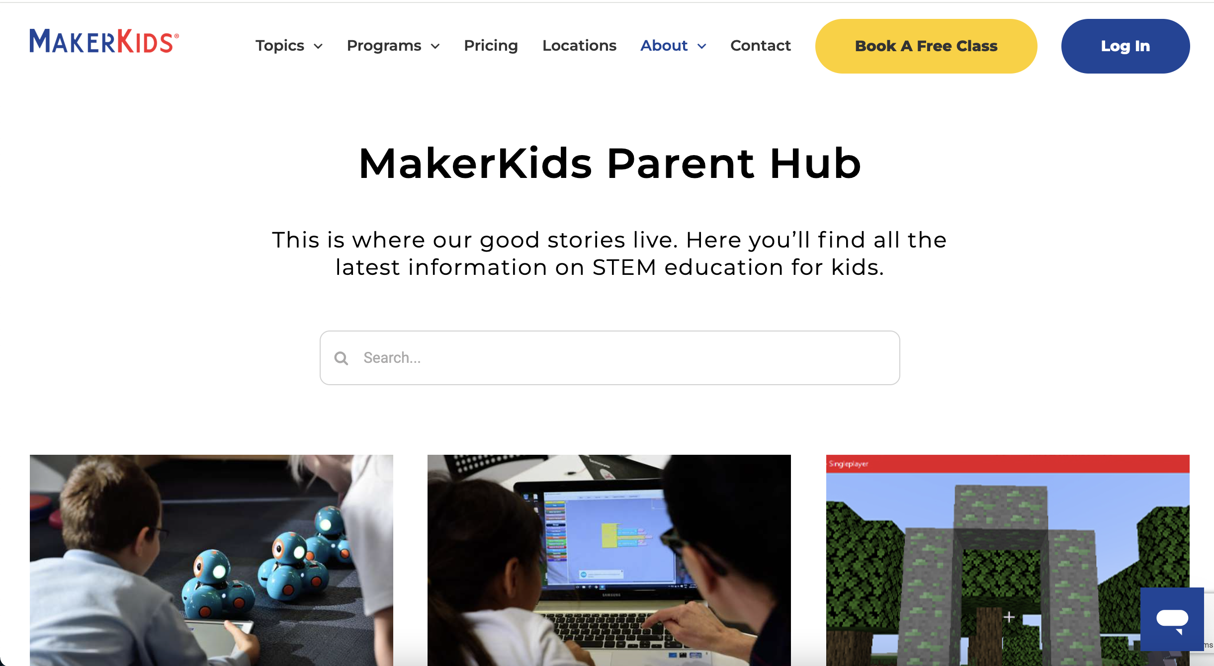 Blog Page Screenshot Makerkids